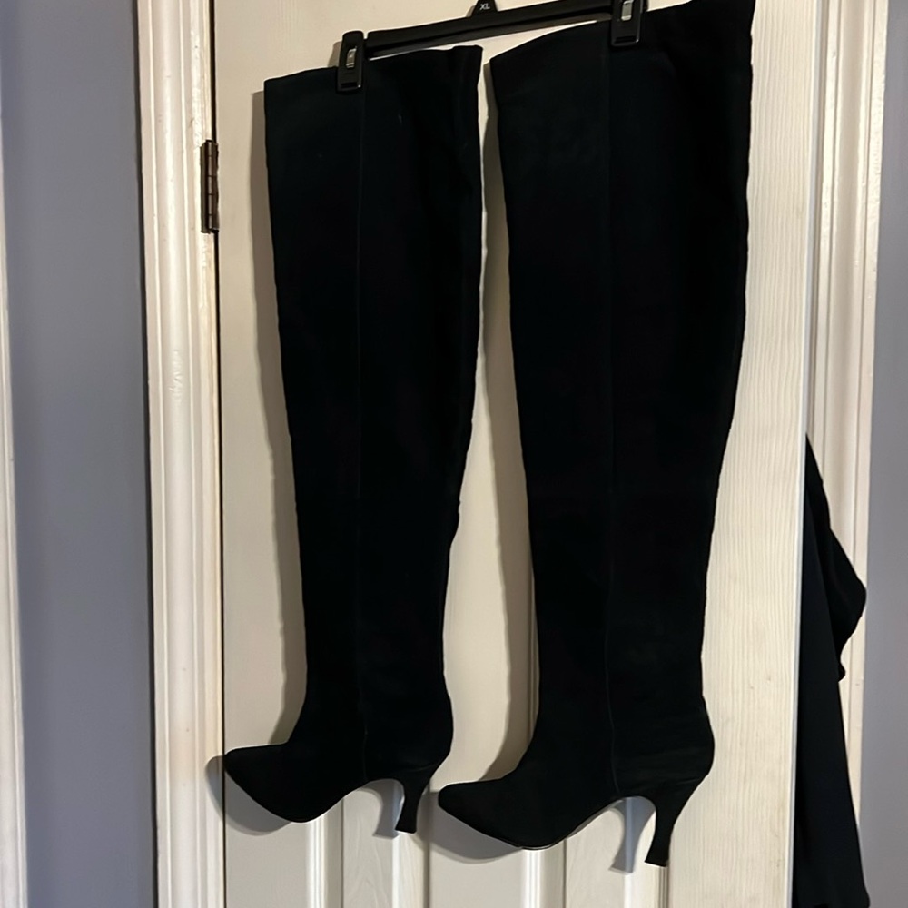 Black Suede thigh high boots size 10